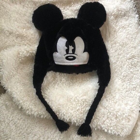 Disneyland 19 Twenty Eight For Disney Mickey Mouse Ear Flaps Plush Beanies Hat - Picture 1 of 3